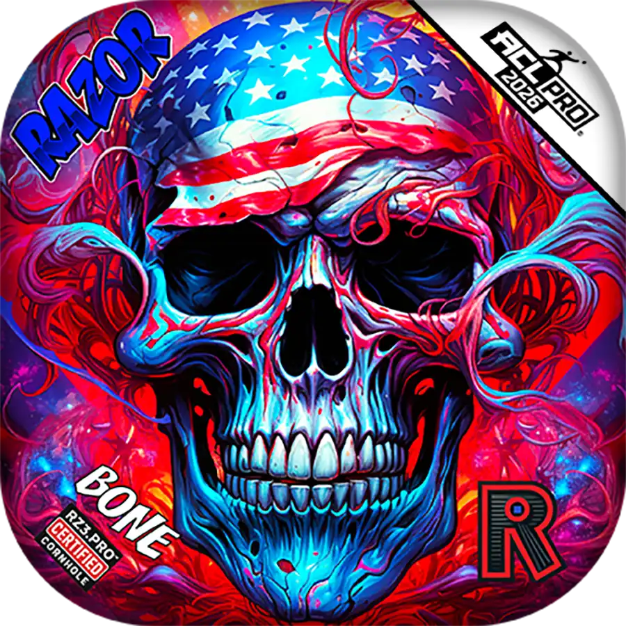 Bone | Skull Merica | ACL PRO Razor Cornhole Bags