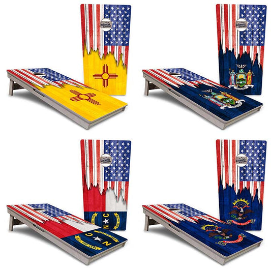 State Flags New Mexico to South Carolina Cornhole Boards - Professional Tournament Series