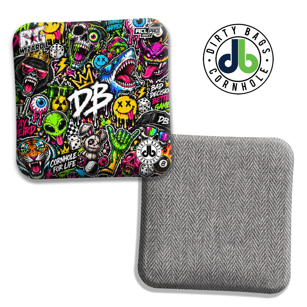 BG Sticker Bomb DB Monsters cornhole bags