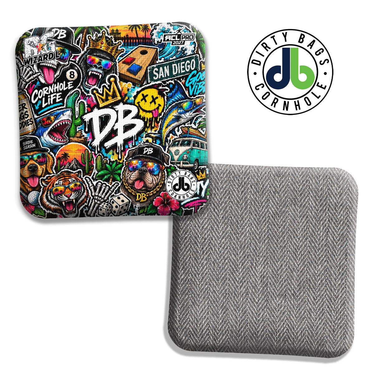 BG Sticker Bomb Dogs cornhole bags