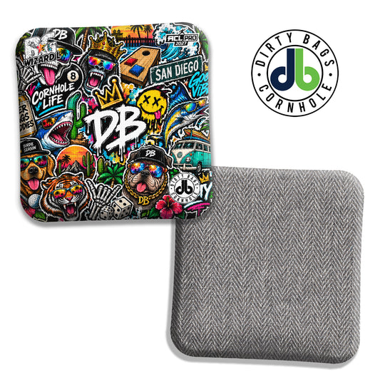 BG Sticker Bomb Dogs cornhole bags