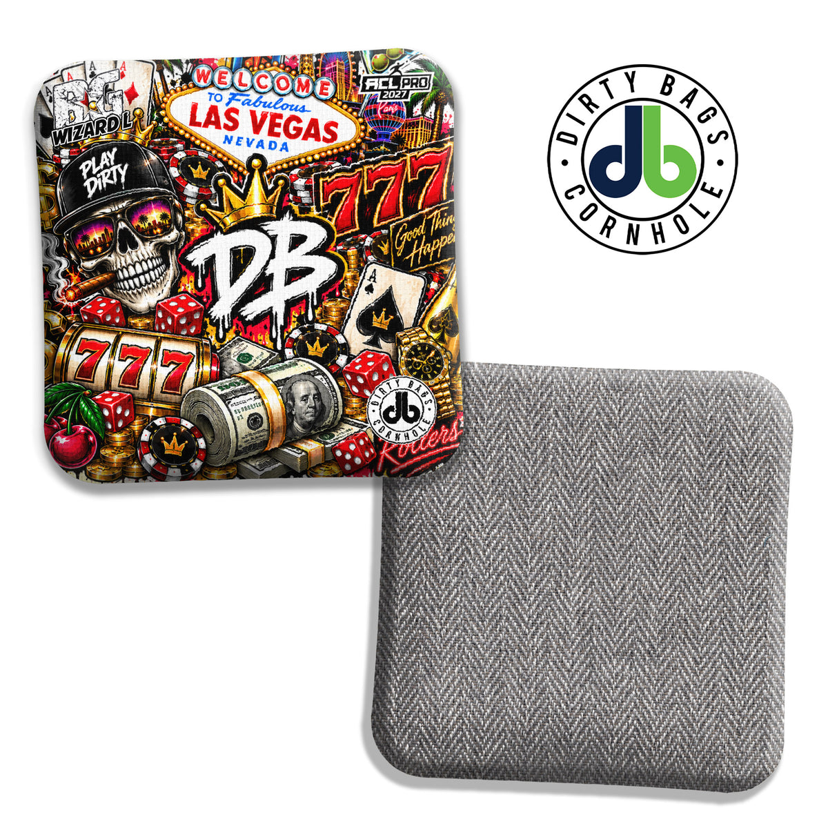 BG Sticker Bomb White cornhole bags