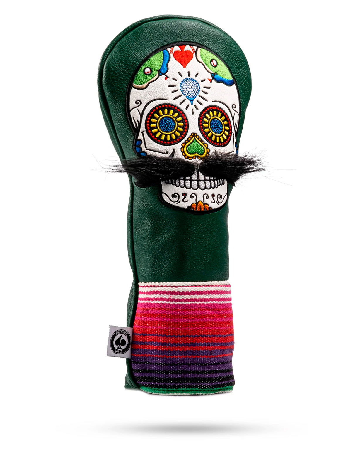 Pins and Aces Mustache Sugar Skull Fairway Cover - Thumbnail 5