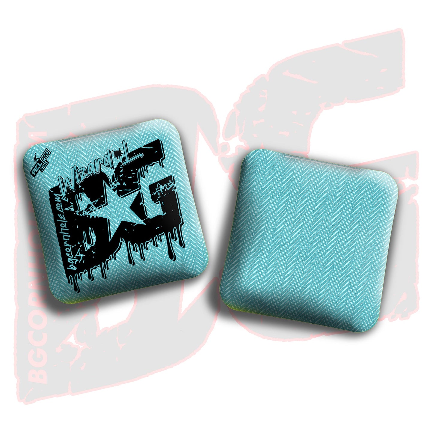 2025 Multiple Bag Models "Aqua Drip" - ACL Pro Stamped Cornhole Bags - SET OF 4 BAGS