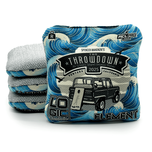 Logic Cornhole - Blue Wave - ELEMENT - 5/7 Speeds - ACL PRO - Official 2025 Throw Down Cornhole Festival Bags