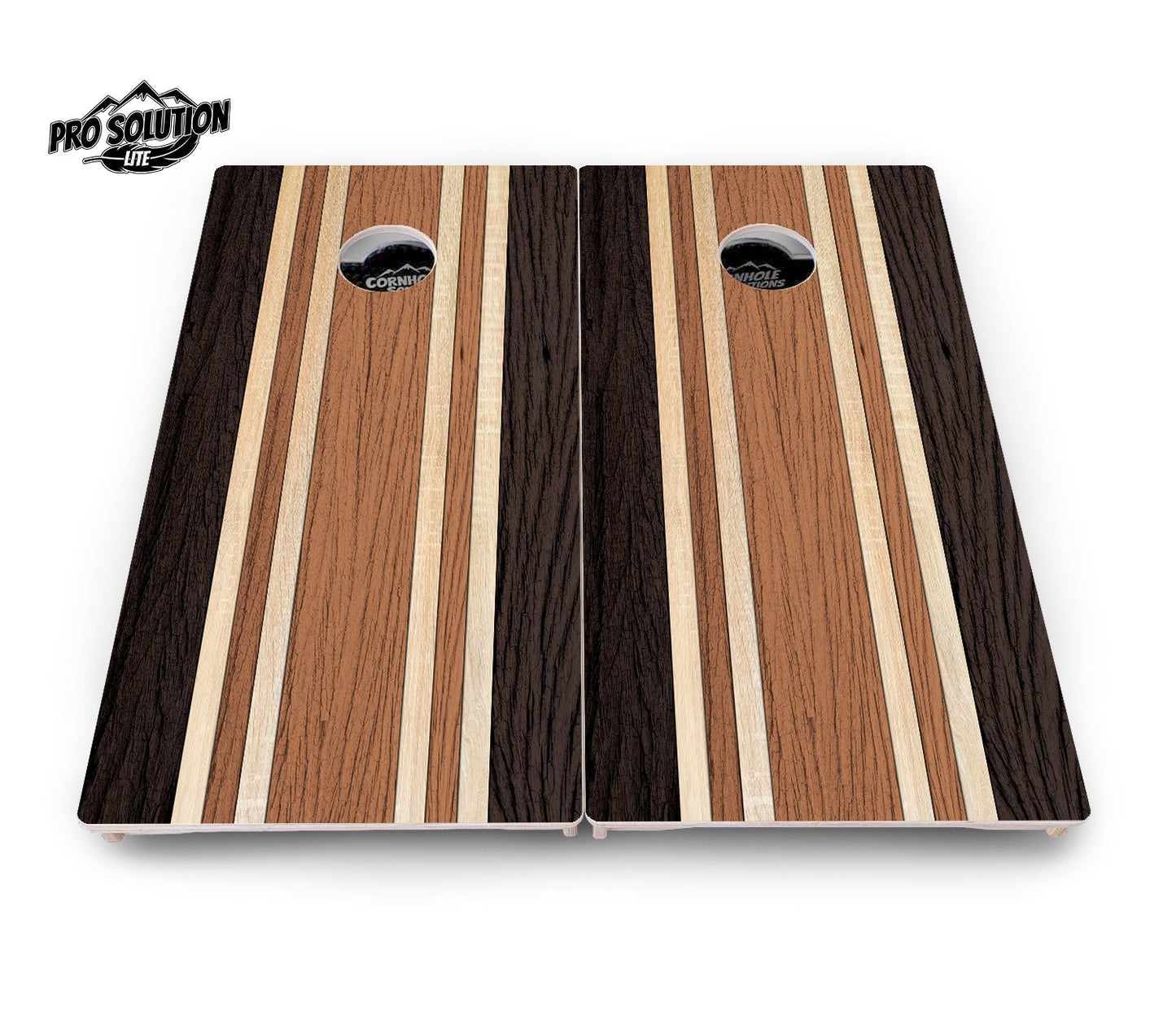 Brown Two Tone Stripes Cornhole Boards – Pro Lite or Pro Elite