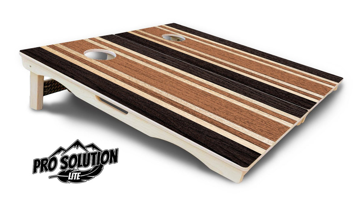 Brown Two Tone Stripes Cornhole Boards – Pro Lite or Pro Elite