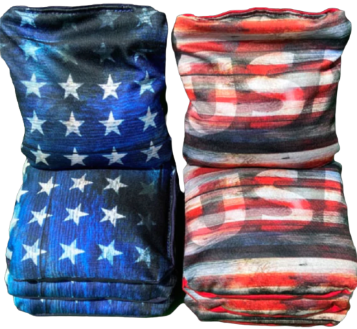 We The People Black & White Eagle Flag Cornhole Set