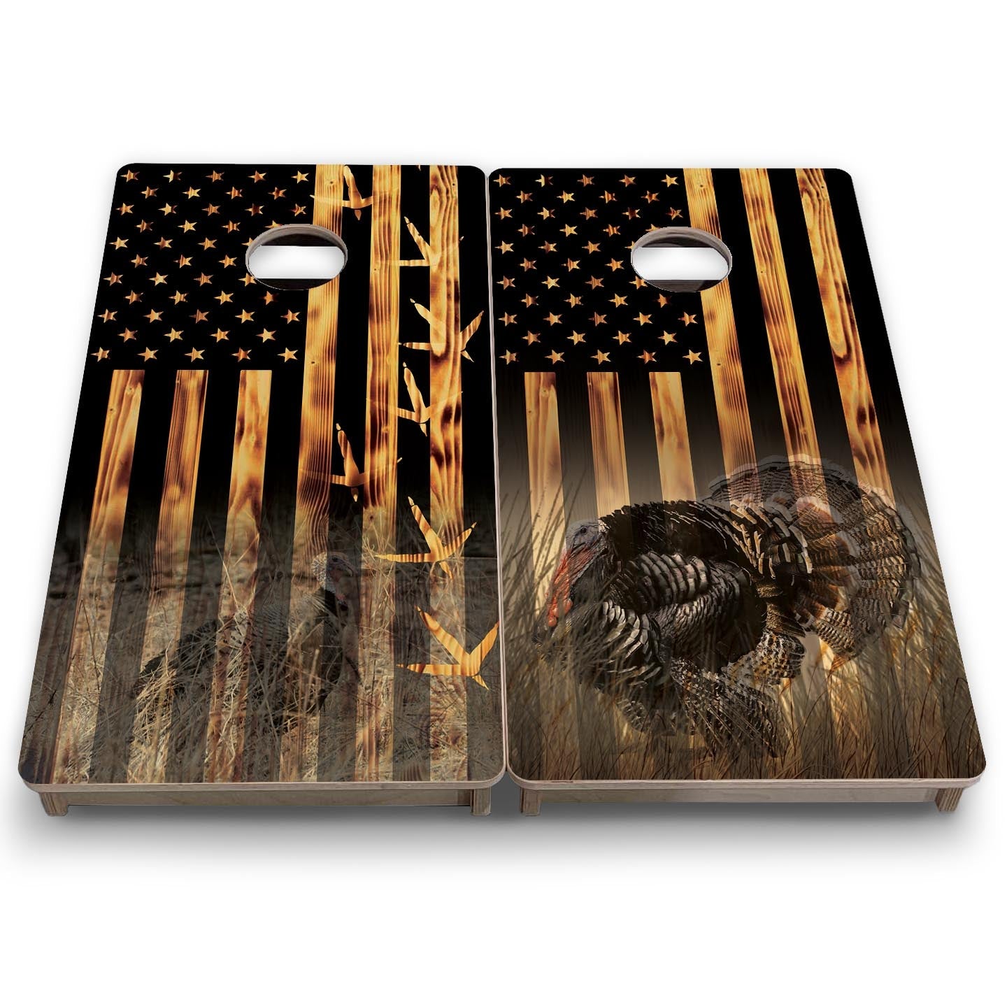 Hidden Turkey Tom & Tracks - Mini or Vacation Size Cornhole Boards