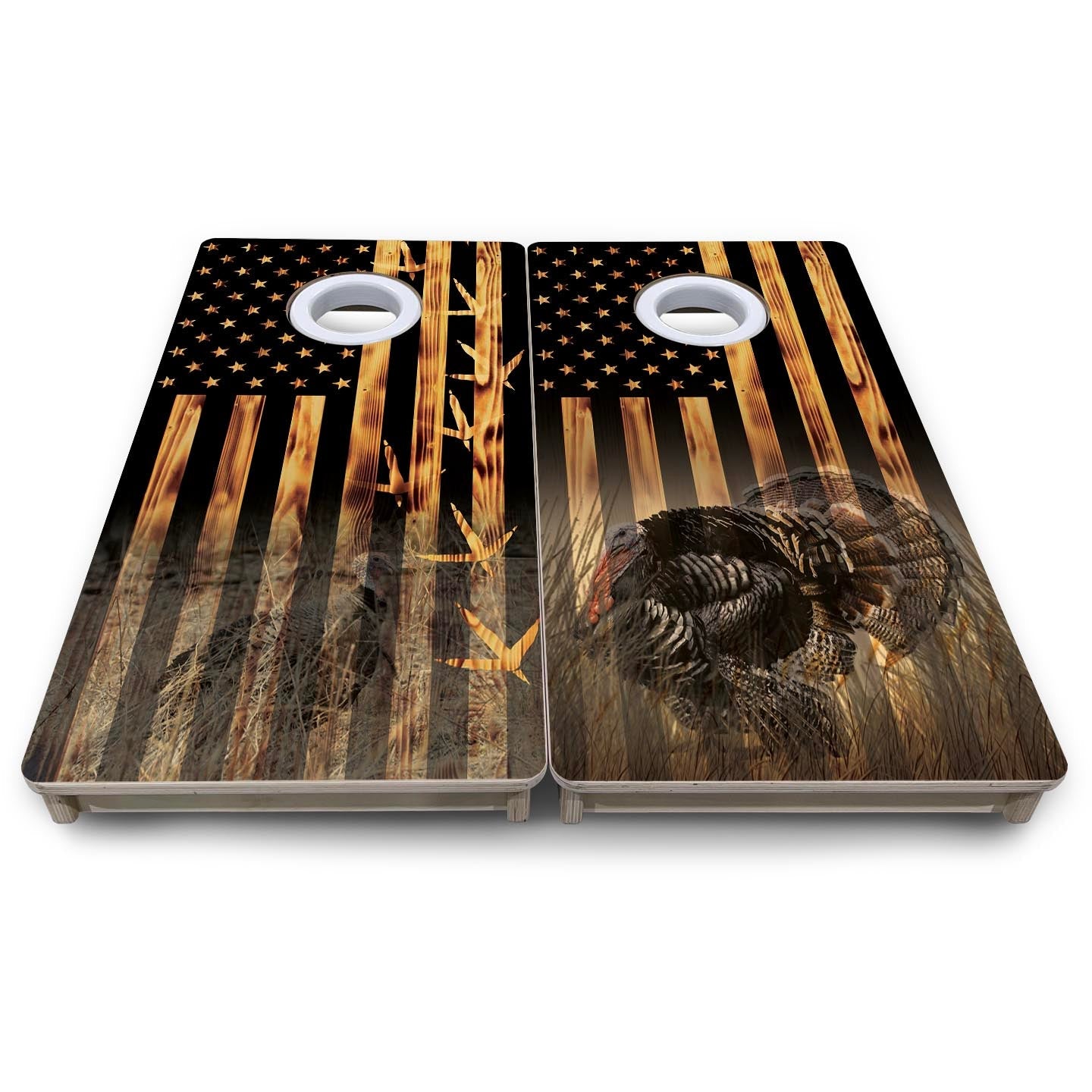 Hidden Turkey Tom & Tracks - Mini or Vacation Size Cornhole Boards