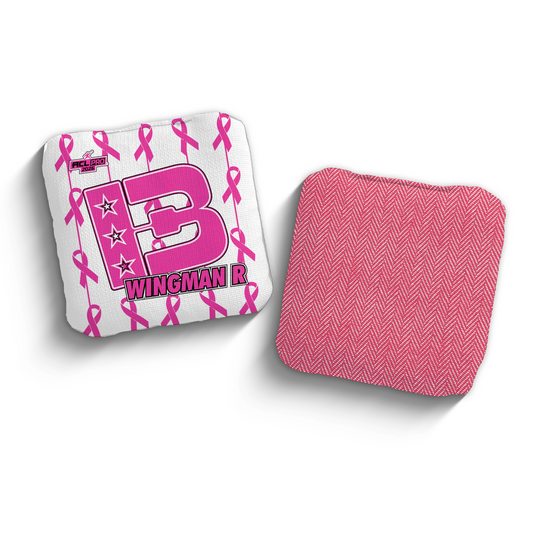 2026 Brotherhood Cornhole Wingman Breast Cancer Awareness TV Edition ACL Pro Stamped Cornhole Bags