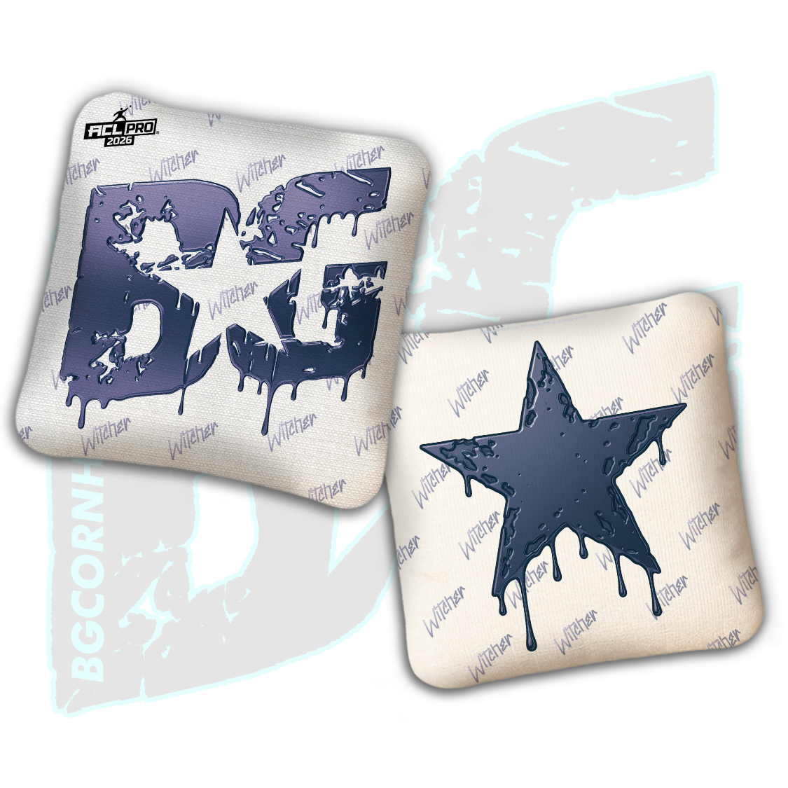 2026 BG Multiple Bag Models "White Liquid Gold" - ACL Pro Stamped Cornhole Bags - SET OF 4 BAGS