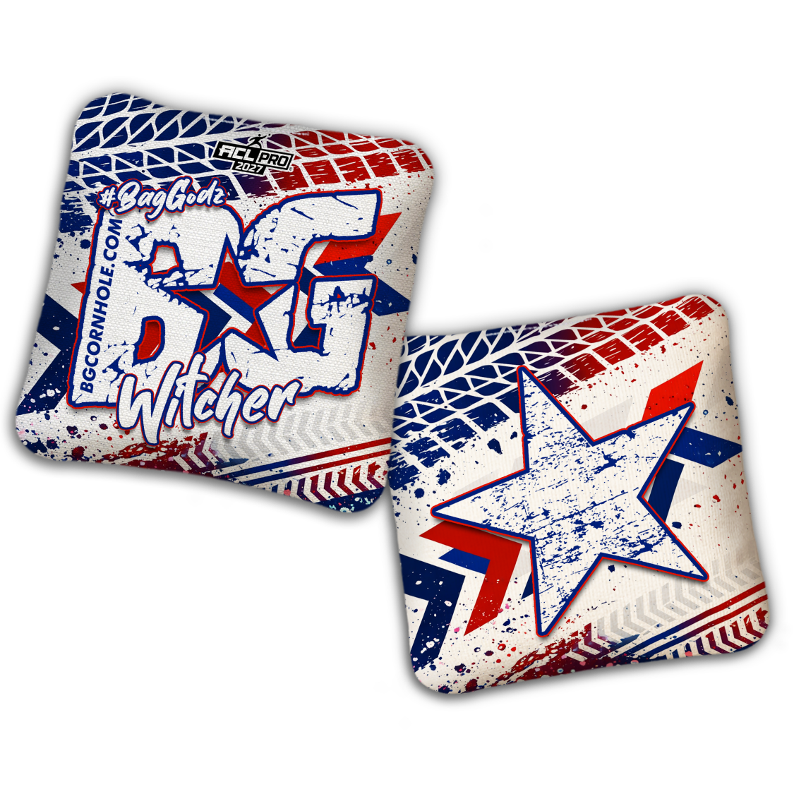 2027 BG Multiple Bag Models "GRUNGE TRACKS" - ACL Pro Stamped Cornhole Bags - SET OF 4 BAGS