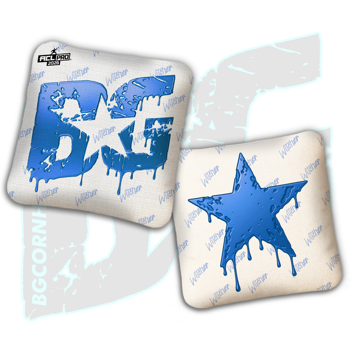 2026 BG Multiple Bag Models "White Liquid Gold" - ACL Pro Stamped Cornhole Bags - SET OF 4 BAGS