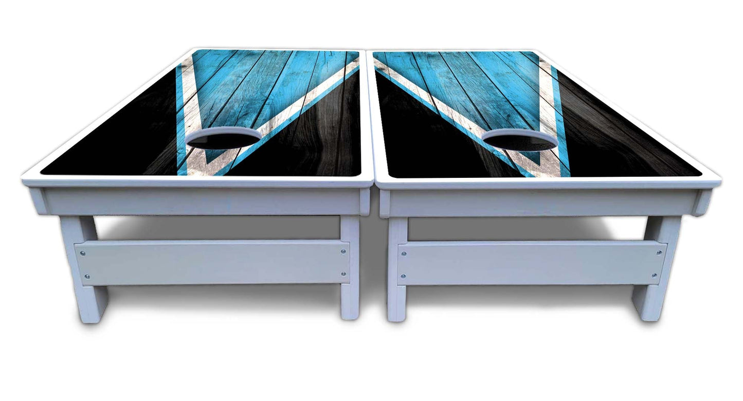 Sky Blue Triangle Cornhole Boards - All Weather Series