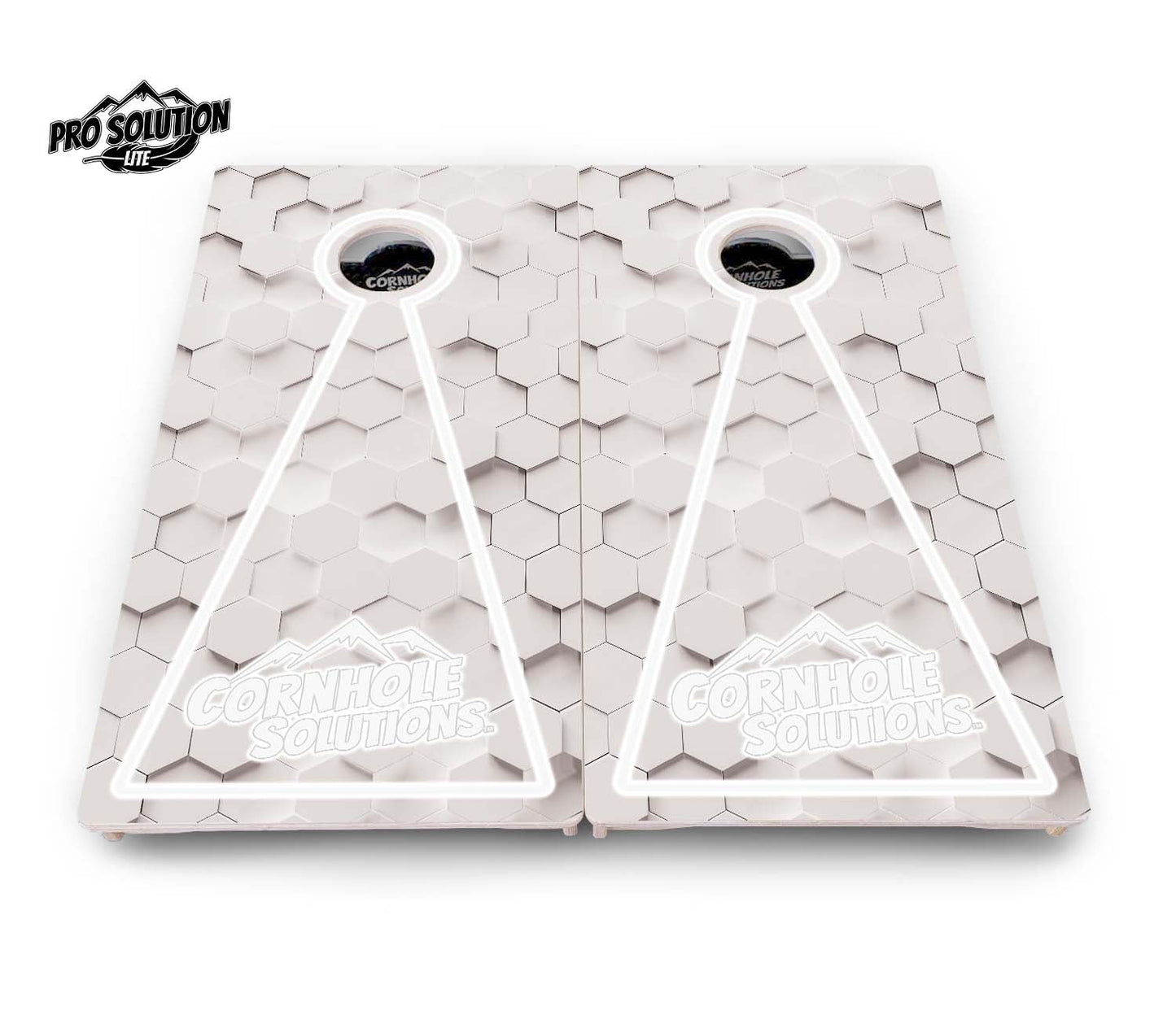 Glow Hole White Cornhole Boards - Pro Solution Lite Series