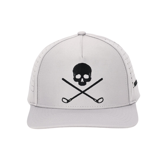 Skull and Crossbones Gray Golf Hat