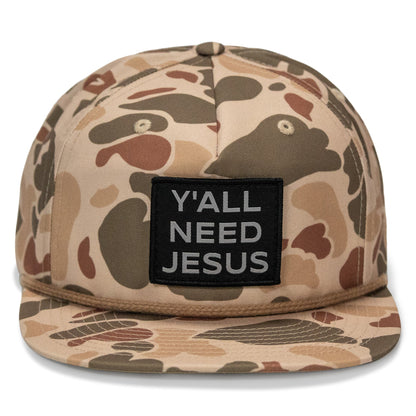 Y'all Need Jesus Patch Flatbill Hat