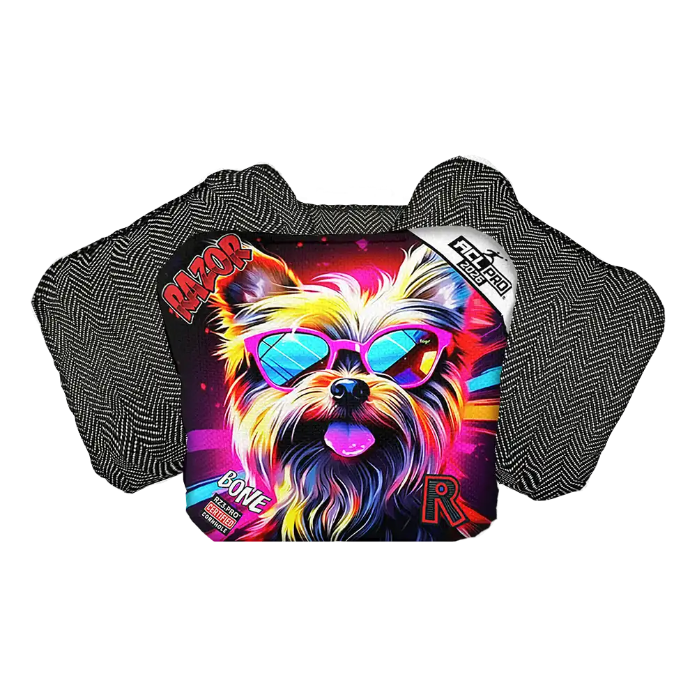 Bone | Yorkie | ACL PRO Razor Cornhole Bags