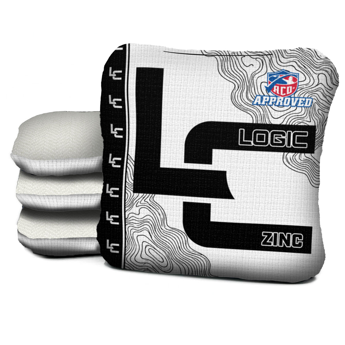 Contour White Black Cornhole Bags - Multiple Series - Set of 4