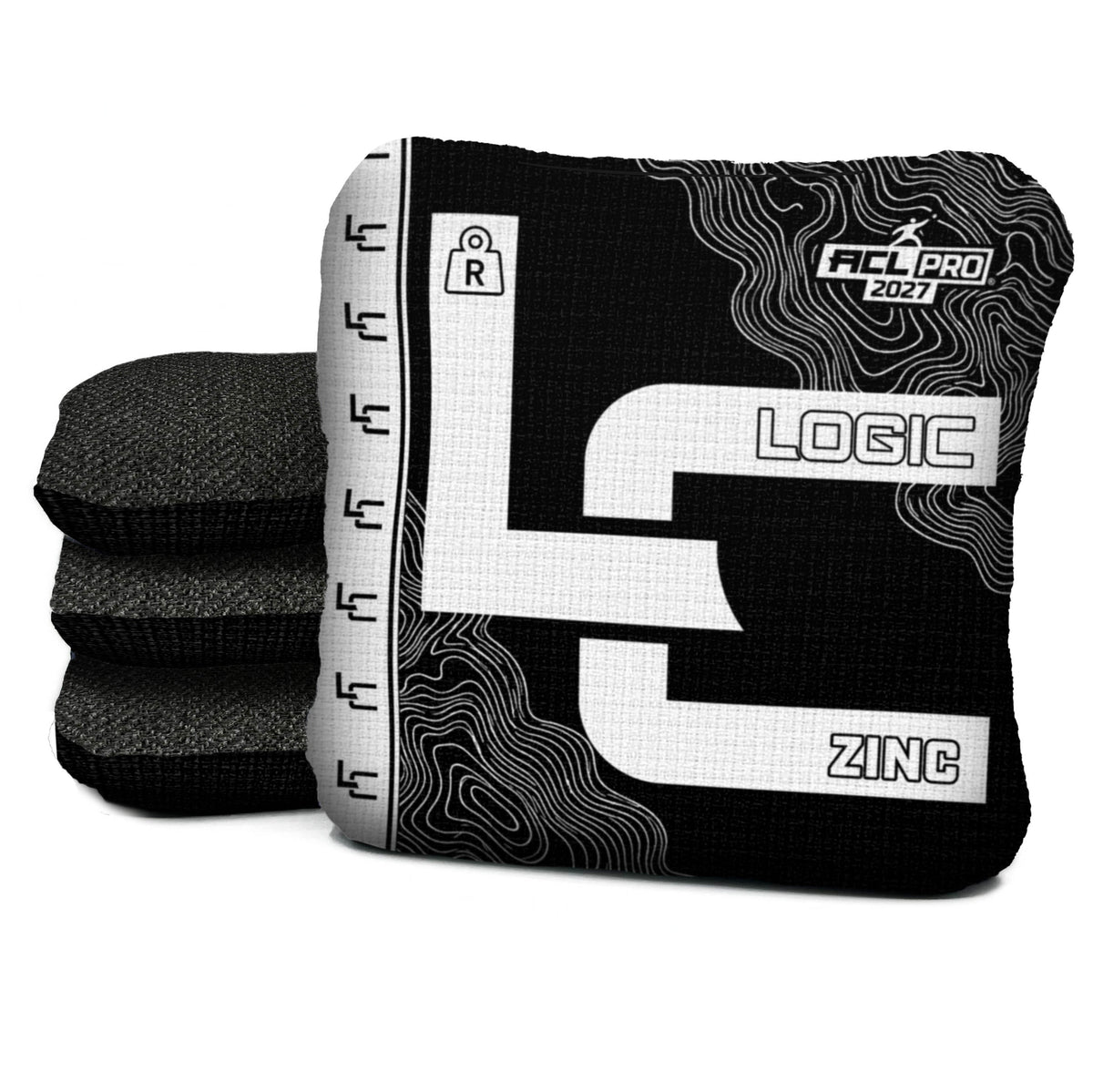 Contour Black White Cornhole Bags - Multiple Series - Set of 4