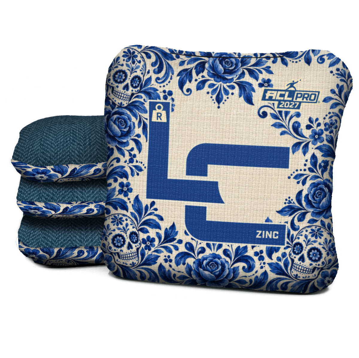 Calavera Cobalt - Cornhole Bags - Multiple Series - Set of 4