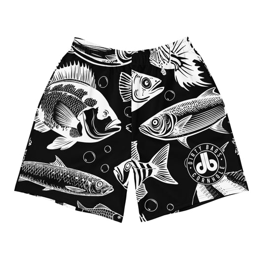 Fish Pattern db Long Athletic Shorts