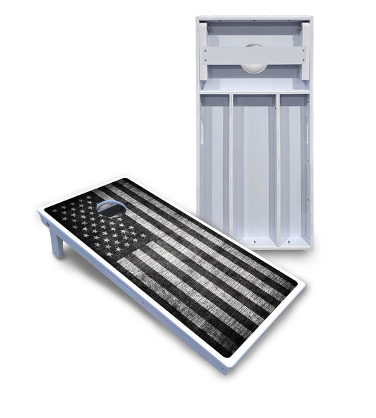 Cornhole Boards - All Weather Series - Monochrome American Flag