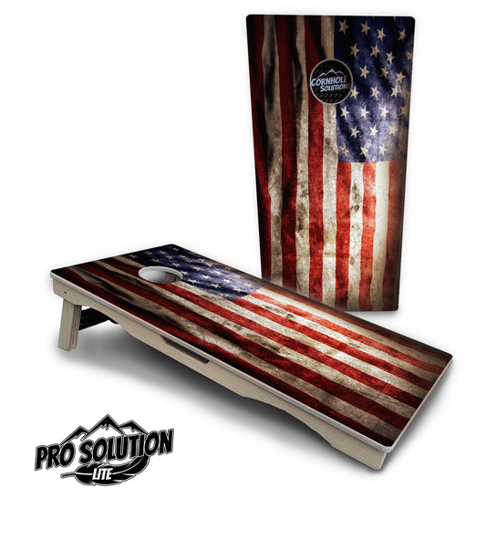 American Flag Cornhole Boards - Pro Solution Lite Series