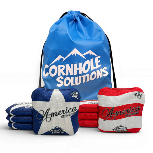 America Stars & Stripes - Pro Style REC Cornhole Bags – Regulation 6"x6" – Full Set of 8