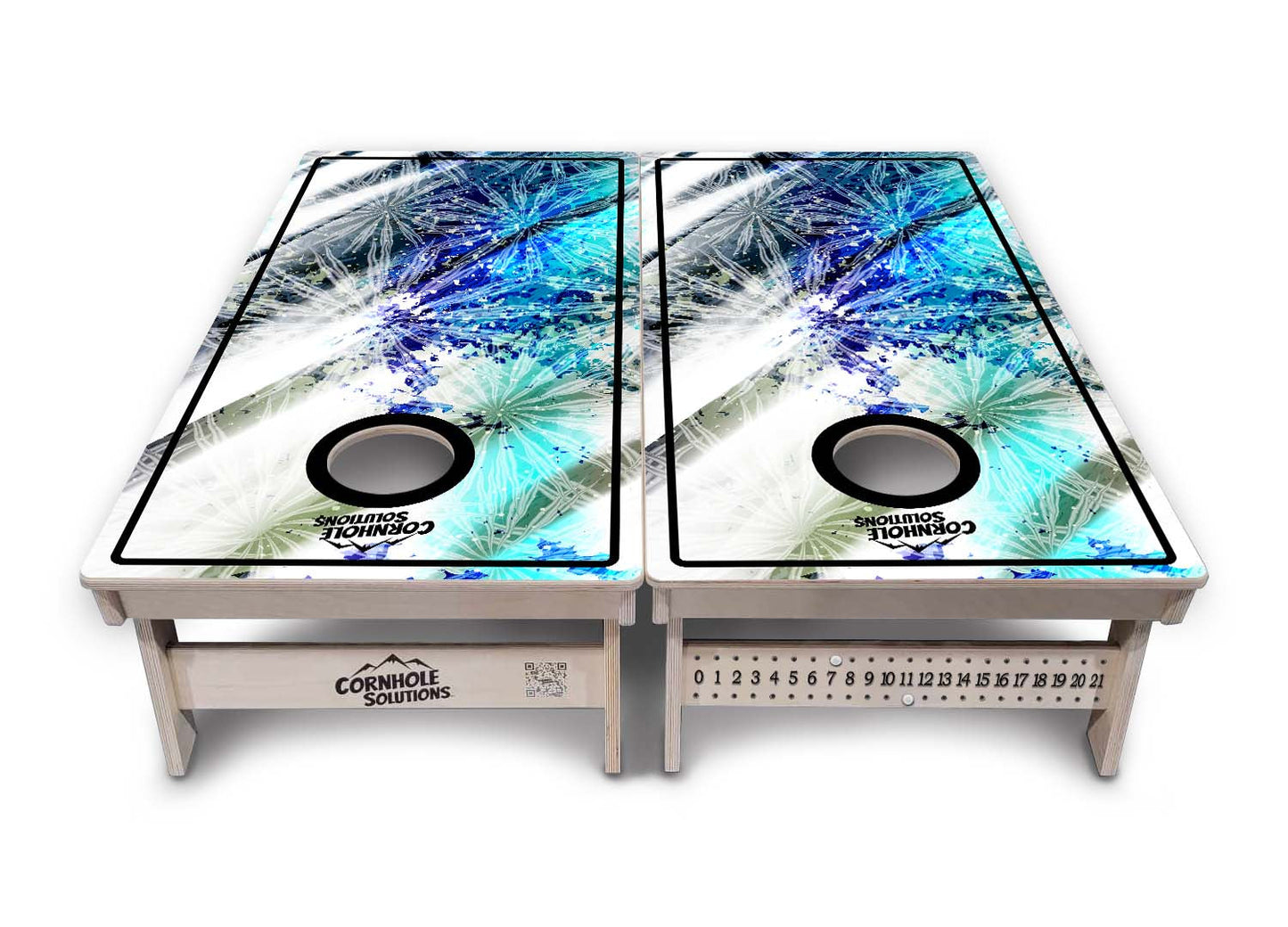 Blue Color Burst Cornhole Boards - Professional Tournament Series