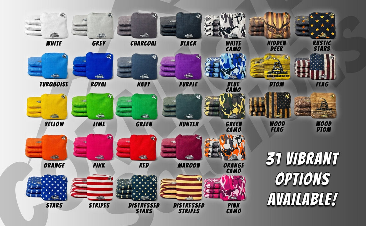 Complete Tournament Cornhole Bundle - Boards, Bags & Carrying Case - Classic Plain (Ready to Play)