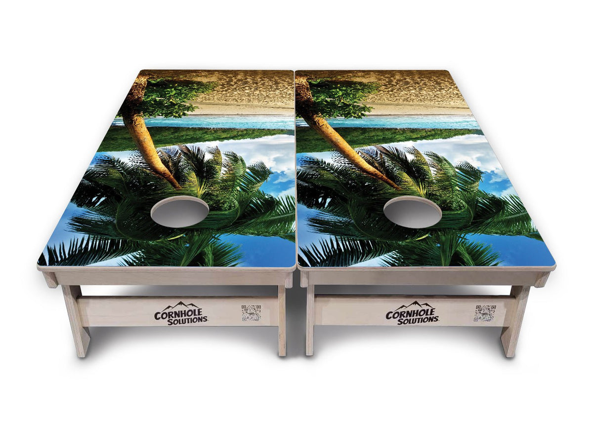 Beach Scene Cornhole Boards – Tournament Series