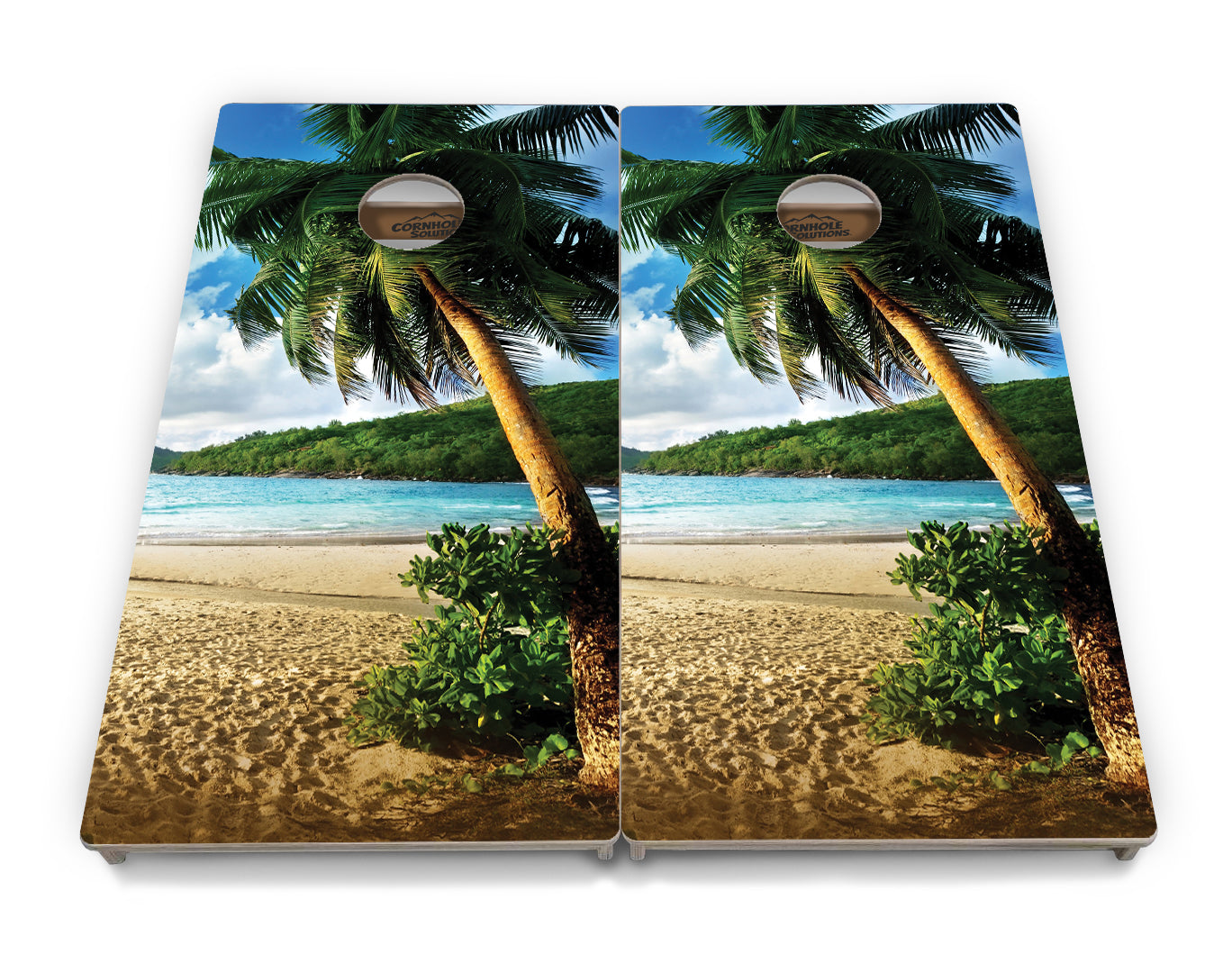 Beach Scene Cornhole Boards - Professional Tournament Series