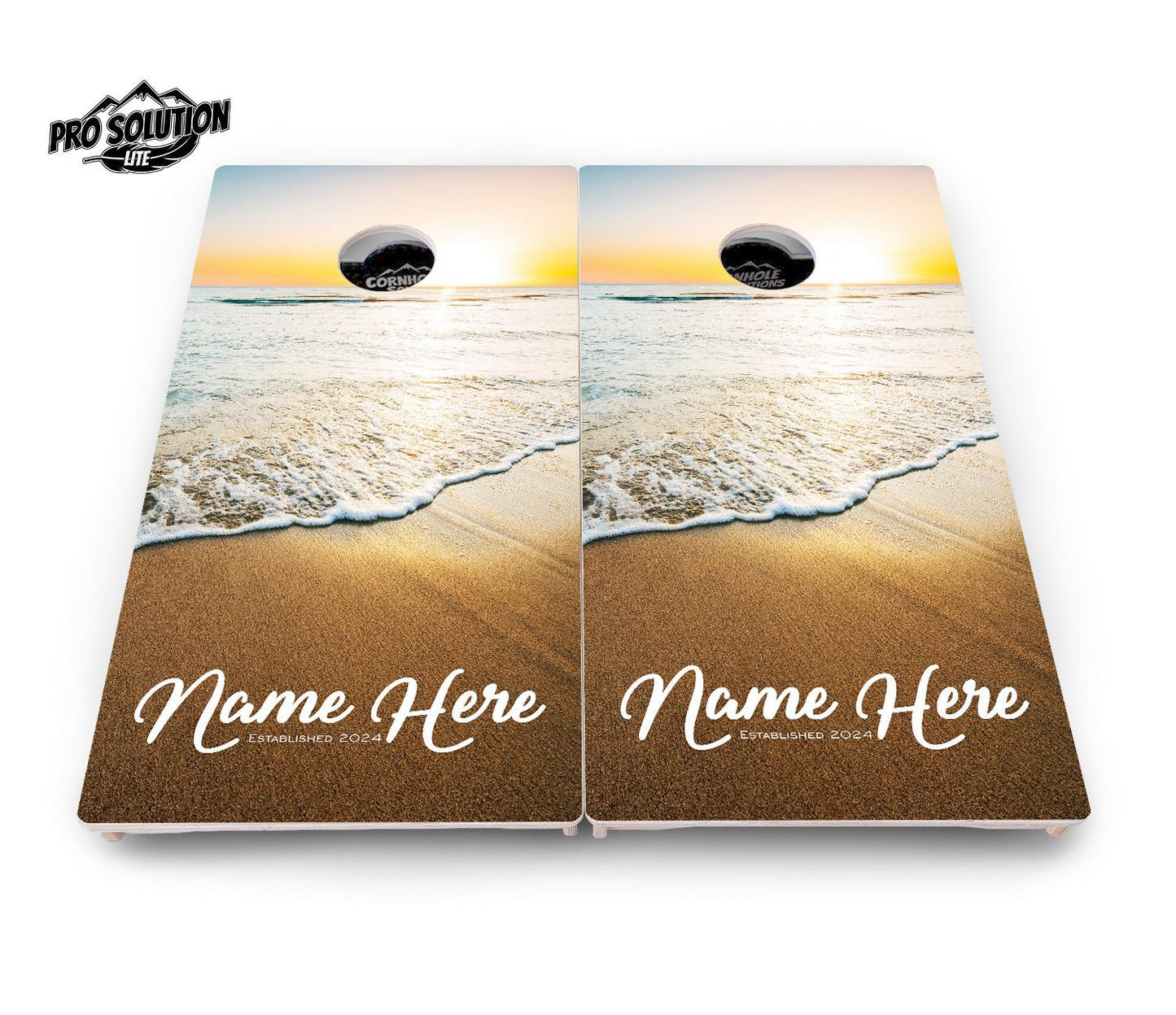Beach Sunset Cornhole Boards - Pro Solution Lite Series