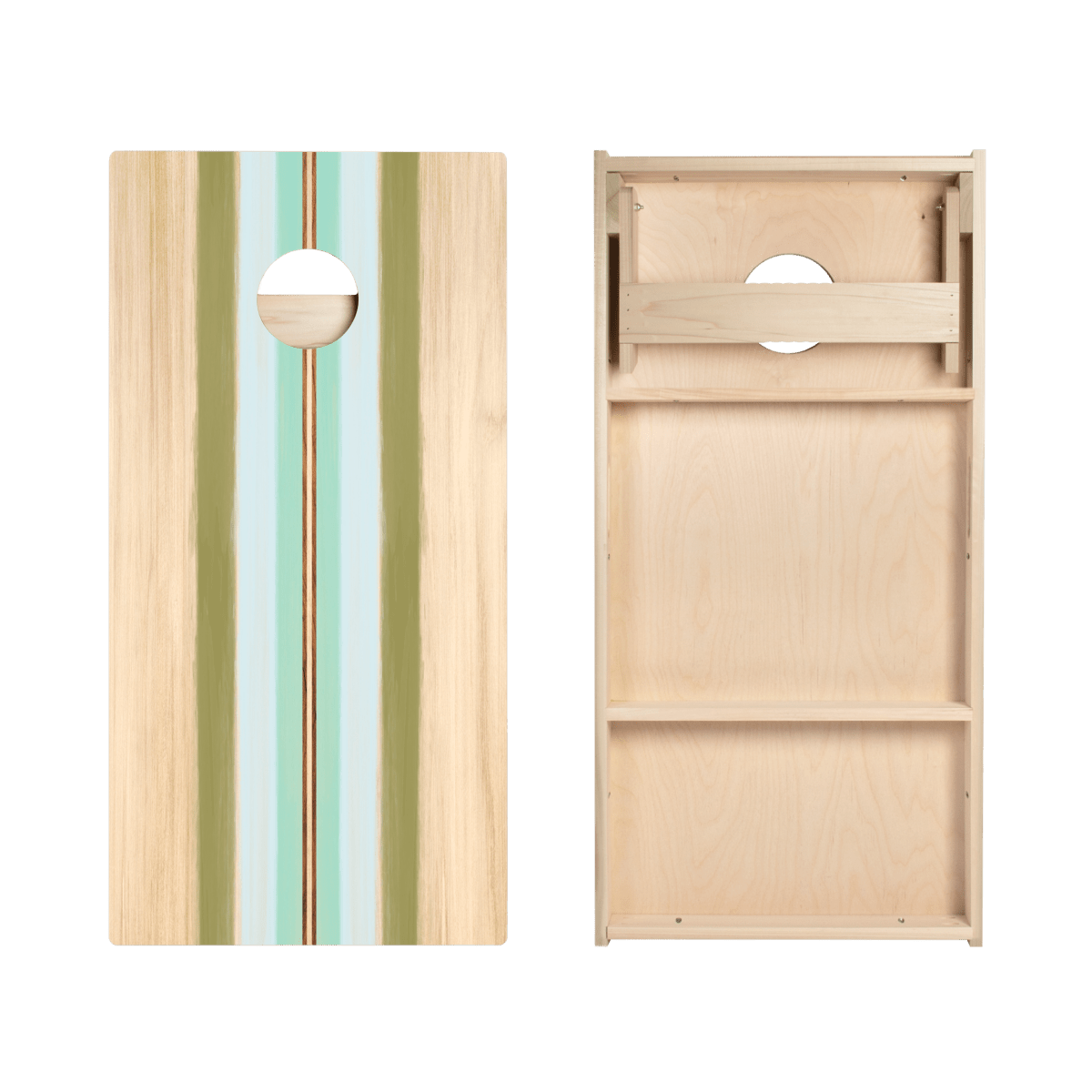 Beachy Retro Stripes Star Cornhole Boards