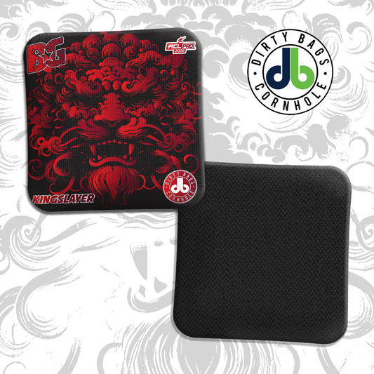 BG Cornhole Bags - Kingslayer - "Red Foo Dog"