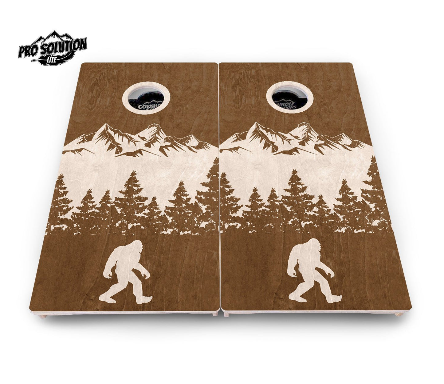 Bigfoot Mountain Scene Cornhole Boards - Pro Solution Lite Series