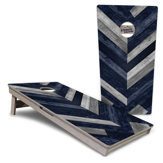 Blue Herringbone Cornhole Boards - Professional Tournament Series