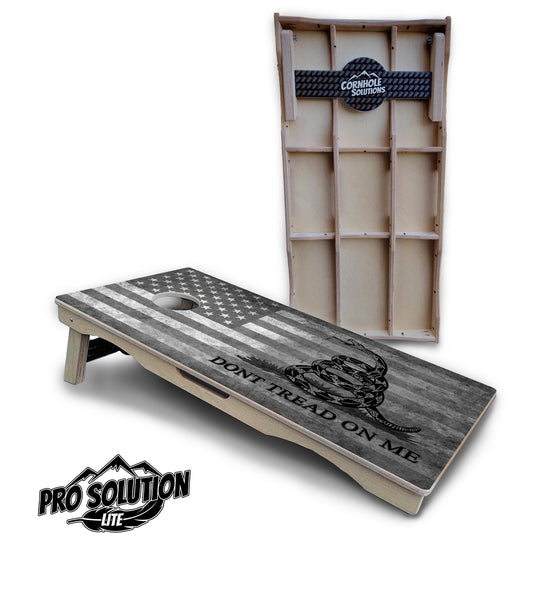 DTOM B&W Flag Cornhole Boards - Pro Solution Lite Series