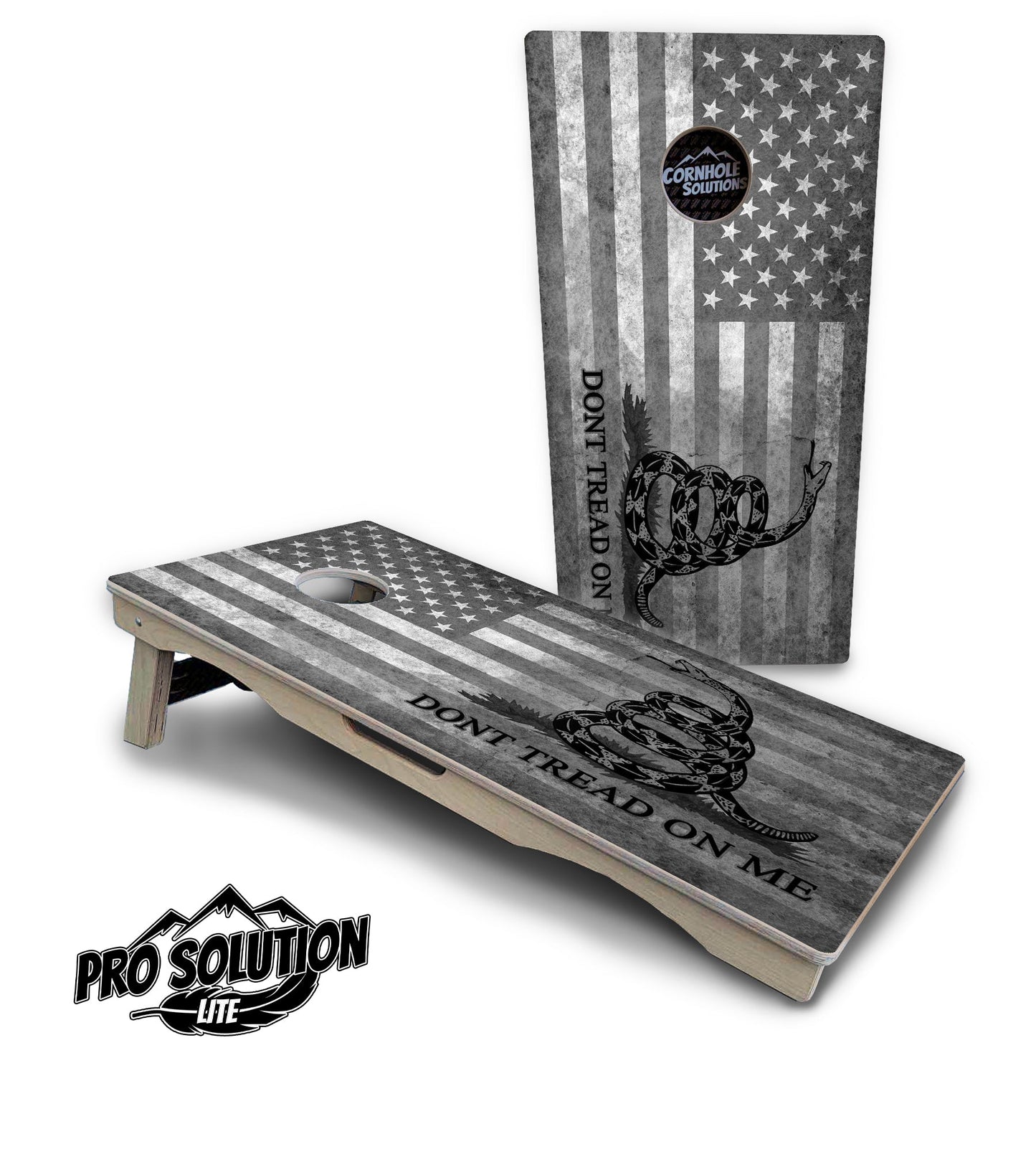 DTOM B&W Flag Cornhole Boards - Pro Solution Lite Series