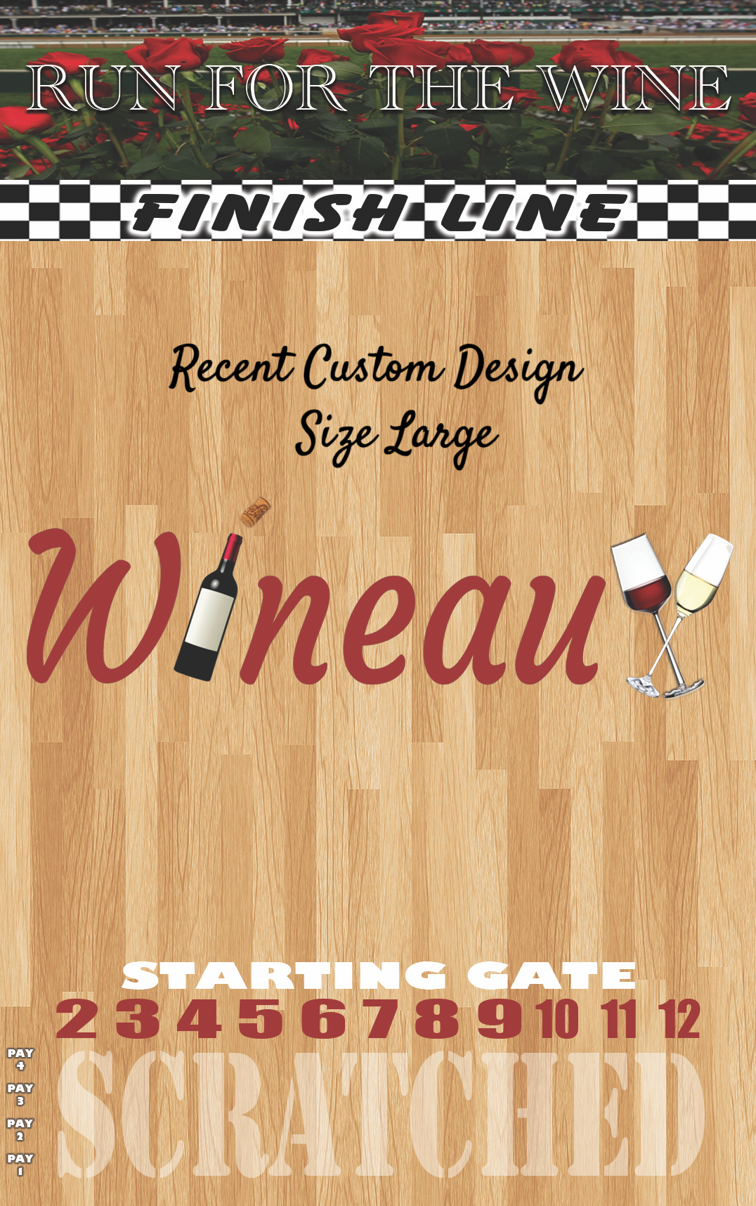 The Horse Race Party Game Brown Striped Track Edition