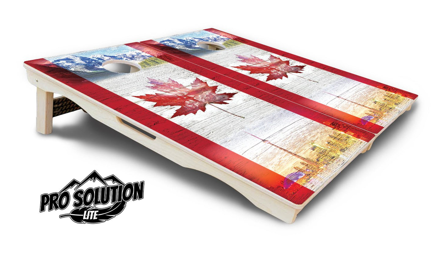 Canadian Mountain Scene Cornhole Boards - Pro Solution Lite Series