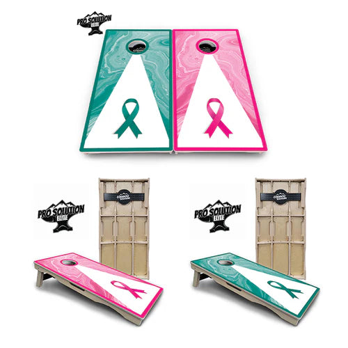 Cornhole Boards - Pro Solution Elite Series - Cancer Awareness