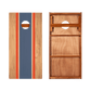 Classic Stripes Natural Wood Blue and Red Silver Series Cornhole Boards