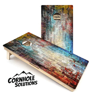 Quick Ship Cornhole Boards - Colorful Brick