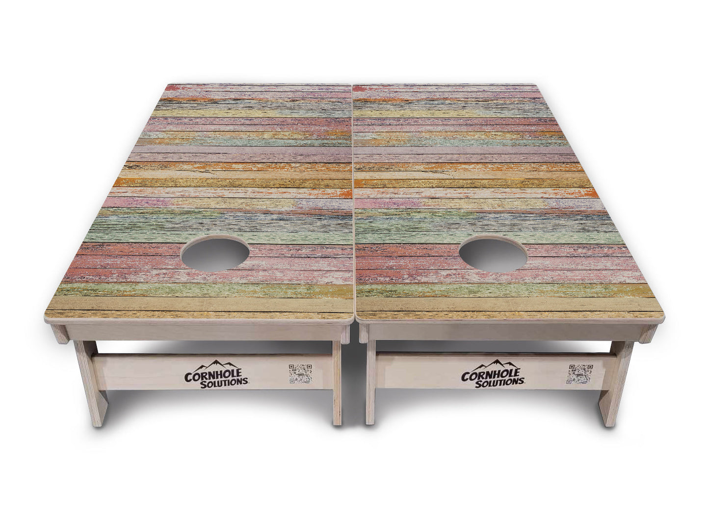 Pastel Color Planks Cornhole Boards - Professional Tournament Series