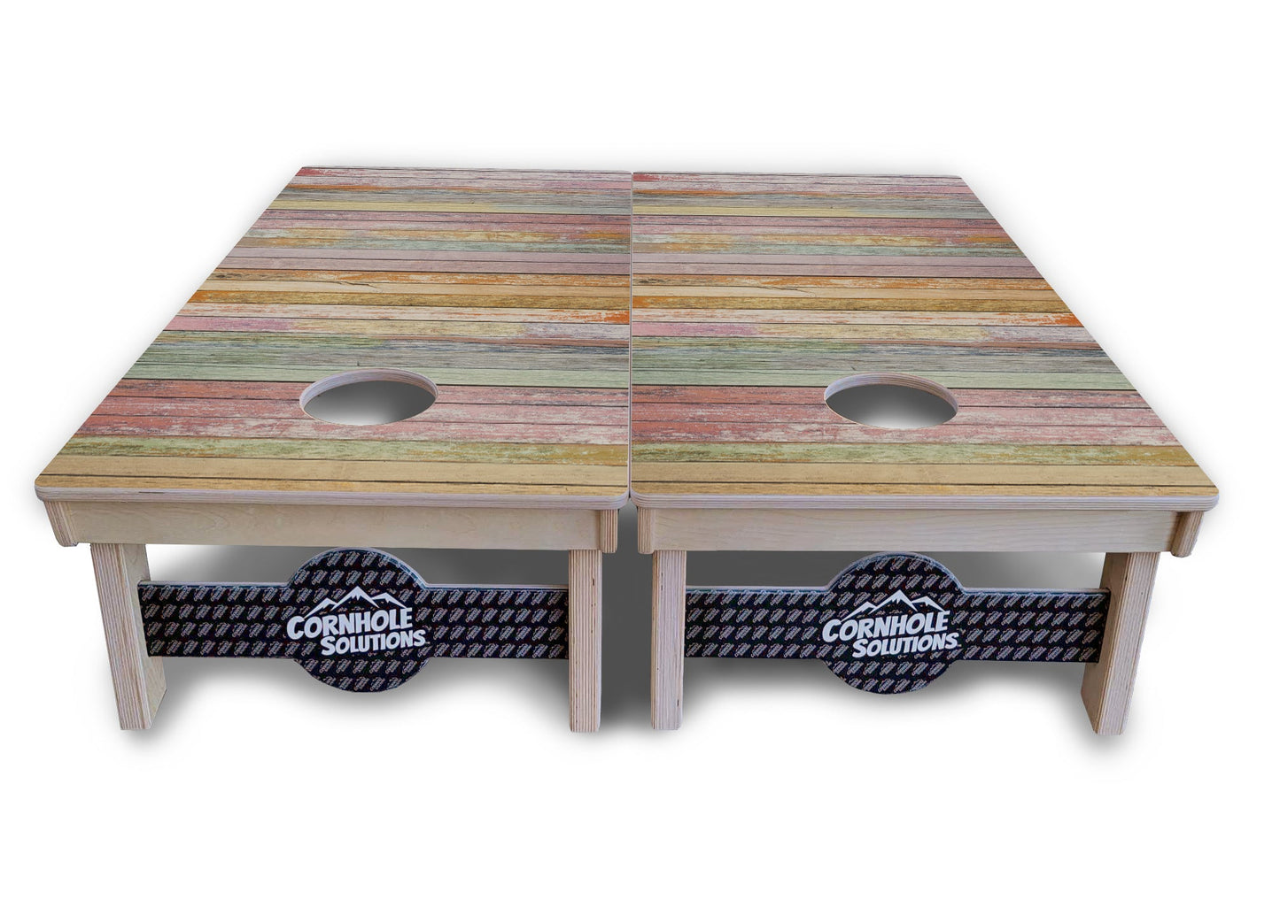 Pastel Color Planks Cornhole Boards - Professional Tournament Series