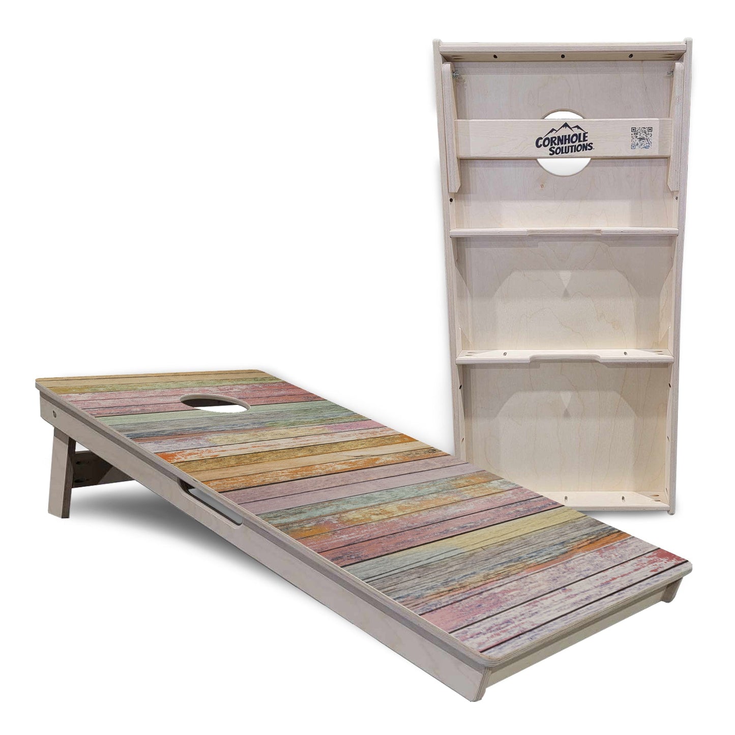 Pastel Color Planks Cornhole Boards - Professional Tournament Series