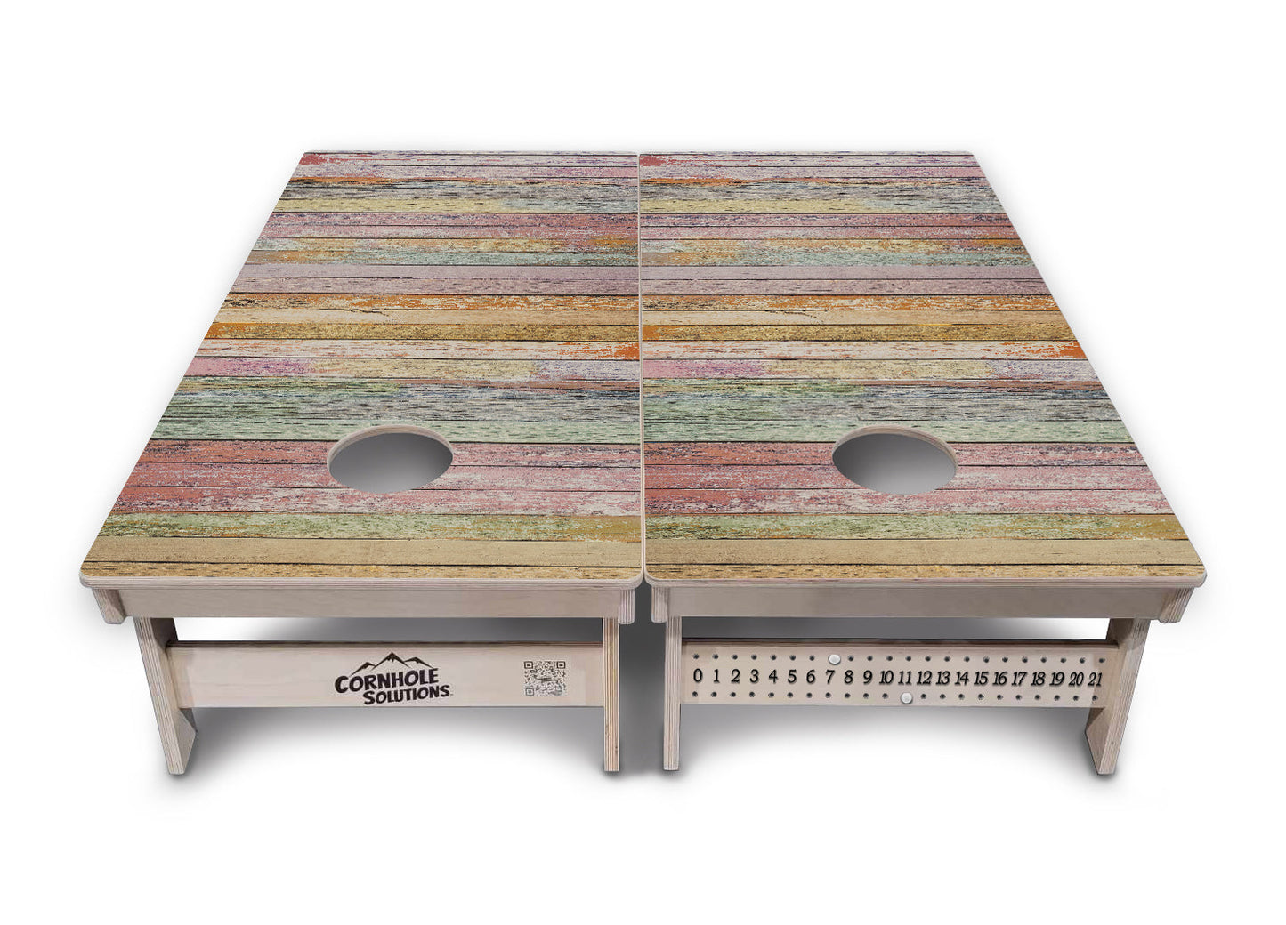 Pastel Color Planks Cornhole Boards - Professional Tournament Series